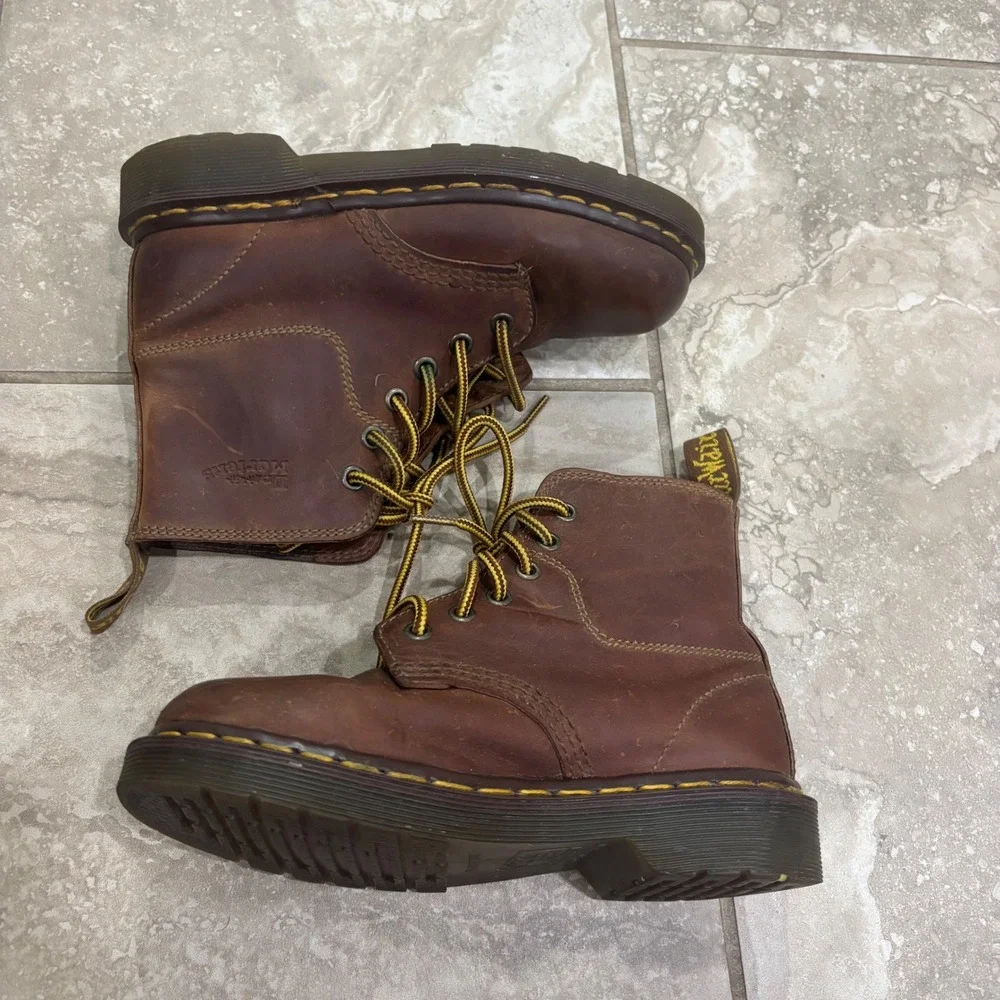 Vintage Dr. Martens 8175 Brown Leather Boots Made in England Kids Size 2